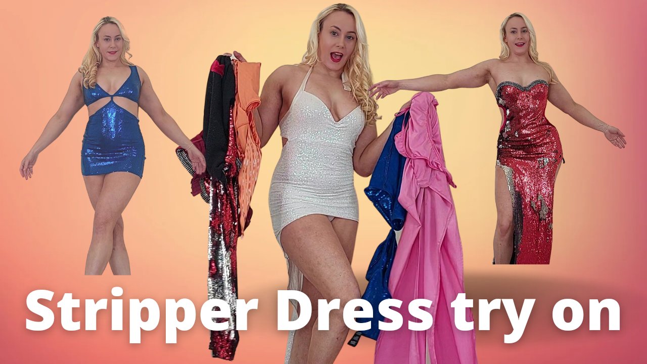 Stripper dress try on haul - порно видео